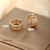 1 Pair Xuping Shiny Solid Color Plating Inlay Copper Alloy Artificial Diamond 18k Gold Plated Earrings sku image 2
