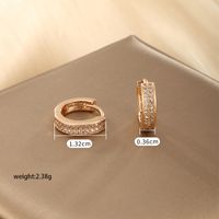 1 Pair Xuping Shiny Solid Color Plating Inlay Copper Alloy Artificial Diamond 18k Gold Plated Earrings main image 8