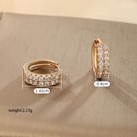 1 Pair Xuping Shiny Solid Color Plating Inlay Copper Alloy Artificial Diamond 18k Gold Plated Earrings main image 6