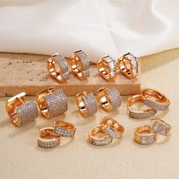 1 Pair Elegant Color Block Plating Inlay Copper Zircon K Gold Plated Earrings main image 1
