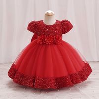 Elegant Solid Color Flower Polyester Girls Dresses main image 6