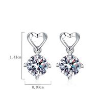 1 Pair Luxurious Heart Shape Plating Inlay Sterling Silver Zircon White Gold Plated Drop Earrings main image 2