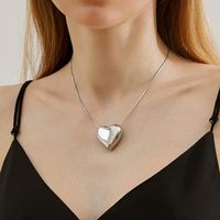 Edelstahl 304 Romantisch Einfacher Stil Überzug Herzform Halskette Mit Anhänger main image 1