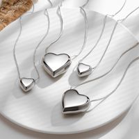 Edelstahl 304 Romantisch Einfacher Stil Überzug Herzform Halskette Mit Anhänger main image 5