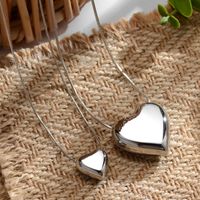 Edelstahl 304 Romantisch Einfacher Stil Überzug Herzform Halskette Mit Anhänger main image 9