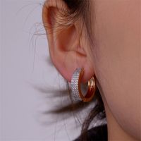 1 Pair Elegant Color Block Plating Inlay Copper Zircon K Gold Plated Earrings main image 3