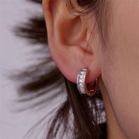 1 Pair Elegant Color Block Plating Inlay Copper Zircon K Gold Plated Earrings main image 9