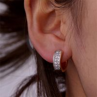 1 Pair Elegant Color Block Plating Inlay Copper Zircon K Gold Plated Earrings main image 5