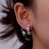 1 Pair Elegant Color Block Plating Inlay Copper Zircon K Gold Plated Earrings main image 8