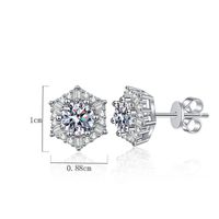 1 Pair Glam Luxurious Hexagon Plating Inlay Sterling Silver Zircon White Gold Plated Ear Studs main image 2