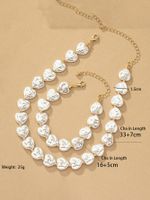 Elegant Retro Commute Heart Shape Alloy Baroque Pearls Plating Women's Bracelets Necklace main image 7