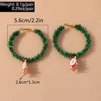 1 Piece Cute Christmas Christmas Tree Santa Claus Elk Plating Alloy Hoop Earrings main image 2