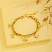 Elegant Circle Roman Numeral Butterfly Titanium Steel 18K Gold Plated Bracelets In Bulk main image 5