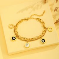 Elegant Circle Roman Numeral Butterfly Titanium Steel 18K Gold Plated Bracelets In Bulk main image 3