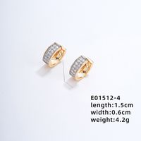 1 Pair Elegant Color Block Plating Inlay Copper Zircon K Gold Plated Earrings sku image 1