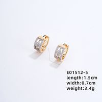 1 Pair Elegant Color Block Plating Inlay Copper Zircon K Gold Plated Earrings sku image 2