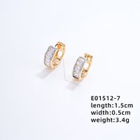 1 Pair Elegant Color Block Plating Inlay Copper Zircon K Gold Plated Earrings sku image 3