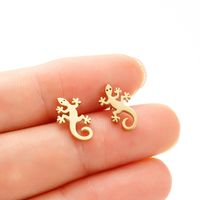 1 Pair Cute Animal Polishing Plating Stainless Steel 18k Gold Plated Ear Studs main image 3