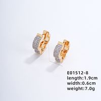 1 Pair Elegant Color Block Plating Inlay Copper Zircon K Gold Plated Earrings sku image 4