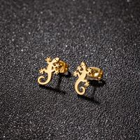 1 Pair Cute Animal Polishing Plating Stainless Steel 18k Gold Plated Ear Studs main image 4