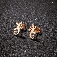 1 Pair Cute Animal Polishing Plating Stainless Steel 18k Gold Plated Ear Studs main image 5