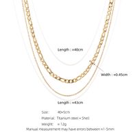 304 Stainless Steel 18K Gold Plated Simple Style Plating Solid Color Double Layer Necklaces main image 2