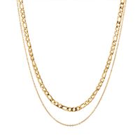 304 Stainless Steel 18K Gold Plated Simple Style Plating Solid Color Double Layer Necklaces main image 10