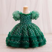 Elegant Romantic Solid Color Polyester Girls Dresses main image 5