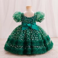 Elegant Romantic Solid Color Polyester Girls Dresses main image 7