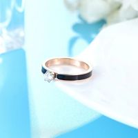 Stainless Steel None Wedding Modern Style Pastoral Plating Inlay Round Rhinestones Rings main image 3