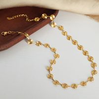 Großhandel Einfacher Stil Pendeln Spiral- Titan Stahl Patchwork Überzug 18 Karat Vergoldet Armbänder Halskette main image 1
