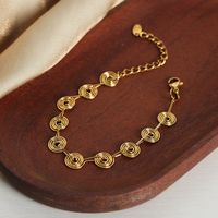 Großhandel Einfacher Stil Pendeln Spiral- Titan Stahl Patchwork Überzug 18 Karat Vergoldet Armbänder Halskette main image 9