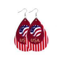 1 Pair Ethnic Style National Flag Plating Pu Leather Alloy Drop Earrings main image 5
