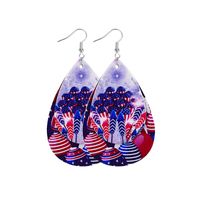 1 Pair Ethnic Style National Flag Plating Pu Leather Alloy Drop Earrings sku image 5