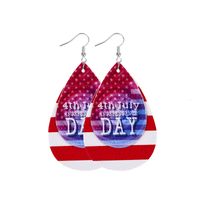 1 Pair Ethnic Style National Flag Plating Pu Leather Alloy Drop Earrings sku image 6