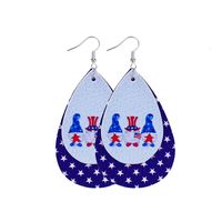 1 Pair Ethnic Style National Flag Plating Pu Leather Alloy Drop Earrings sku image 8