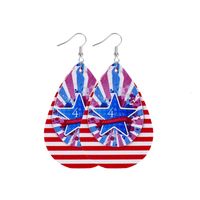 1 Pair Ethnic Style National Flag Plating Pu Leather Alloy Drop Earrings sku image 12