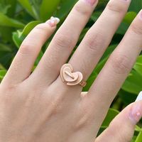 Vintage Style Xuping Simple Style Oval Heart Shape Alloy Plating Hollow Out 18k Gold Plated Women's Open Rings main image 6