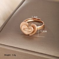 Vintage Style Xuping Simple Style Oval Heart Shape Alloy Plating Hollow Out 18k Gold Plated Women's Open Rings sku image 4