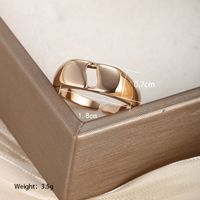 Vintage Style Xuping Simple Style Oval Heart Shape Alloy Plating Hollow Out 18k Gold Plated Women's Open Rings sku image 1