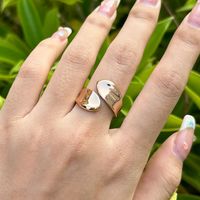 Vintage Style Xuping Simple Style Oval Heart Shape Alloy Plating Hollow Out 18k Gold Plated Women's Open Rings main image 8