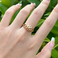 Vintage Style Xuping Simple Style Oval Heart Shape Alloy Plating Hollow Out 18k Gold Plated Women's Open Rings main image 7