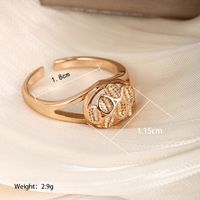 Vintage Style Xuping Simple Style Oval Heart Shape Alloy Plating Hollow Out 18k Gold Plated Women's Open Rings sku image 3