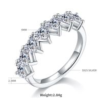 Elegant Hochzeit Klassischer Stil Einfarbig Sterling Silber Überzug Inlay Moissanit Überzogen Mit Rhodium Ringe sku image 4