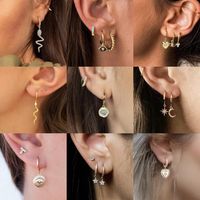 1 Pair Casual Elegant Heart Shape Asymmetrical Plating Inlay Copper Zircon 14k Gold Plated Drop Earrings main image 1