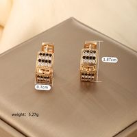 1 Pair Xuping Simple Style Solid Color Plating Inlay Copper Alloy Artificial Diamond 18k Gold Plated Earrings main image 5