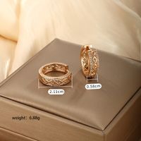 1 Pair Xuping Simple Style Solid Color Plating Inlay Copper Alloy Artificial Diamond 18k Gold Plated Earrings main image 8