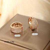 1 Pair Xuping Simple Style Solid Color Plating Inlay Copper Alloy Artificial Diamond 18k Gold Plated Earrings main image 3