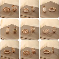 1 Pair Xuping Simple Style Solid Color Plating Inlay Copper Alloy Artificial Diamond 18k Gold Plated Earrings main image 1