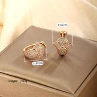 1 Pair Xuping Simple Style Solid Color Plating Inlay Copper Alloy Artificial Diamond 18k Gold Plated Earrings main image 7